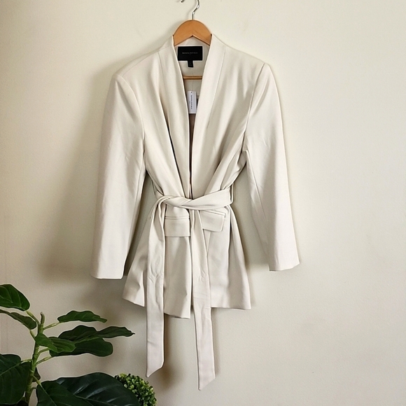 Banana Republic Factory Twill collarless blazer in transition cream, NWT - Picture 3 of 14